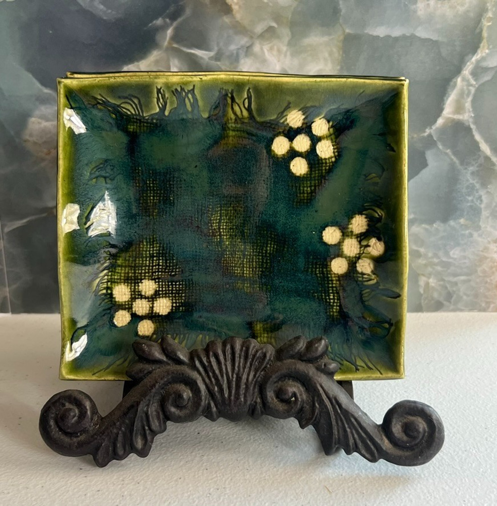 Art Pottery Set of 5 Cake Plates Stoneware Ceramic Handmade Asian Art